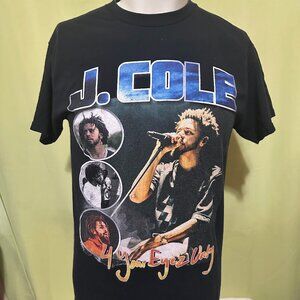 J. Cole 4 Your Eyez Only Tour Concert Men's Black T Shirt Size Medium Gildan